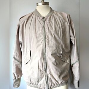 KOllAR Lightweight Mens Cream Zippered Bomber Jacket. Size Medium